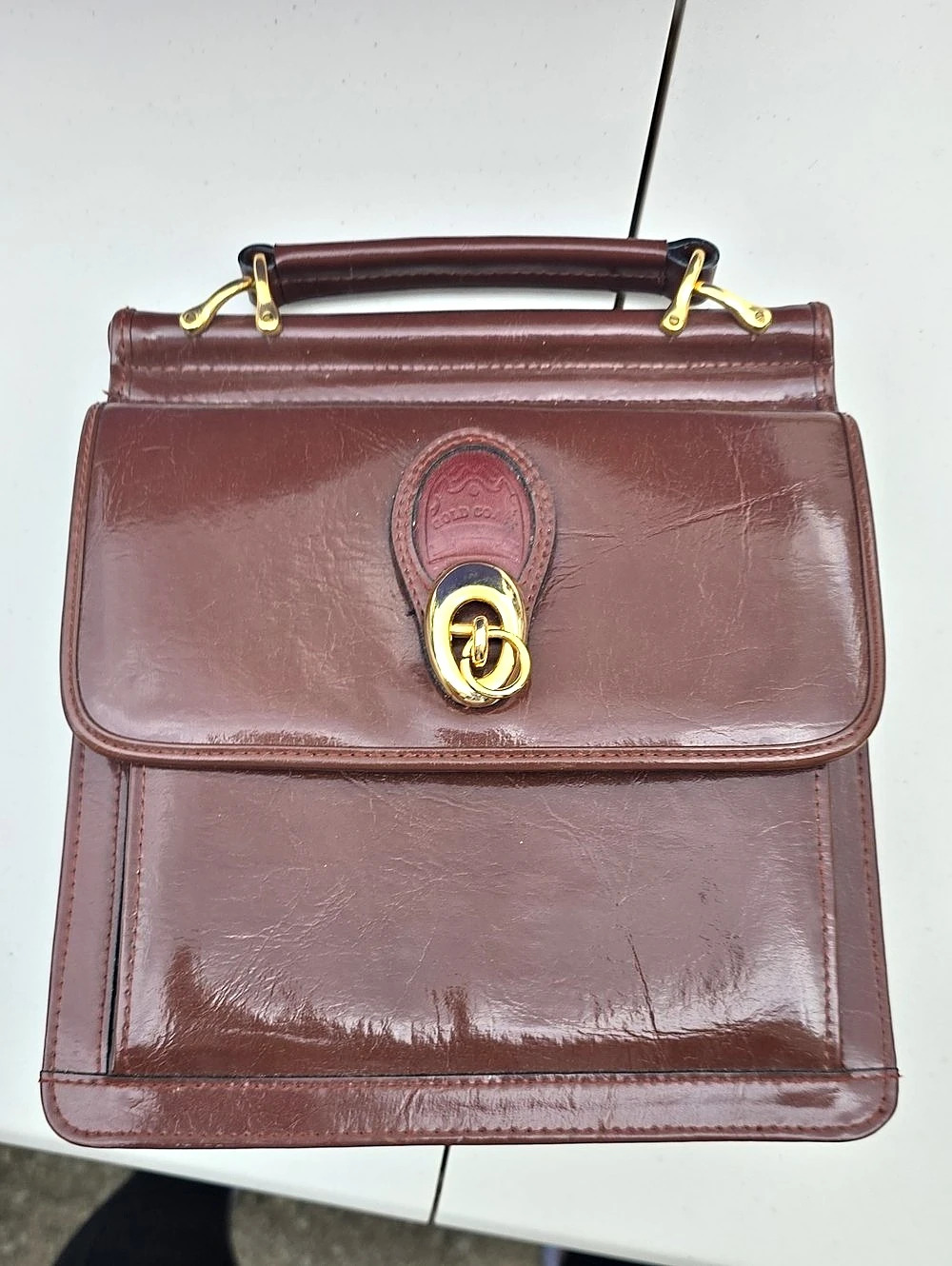 Brown Satchel Gold-Tone Hardware